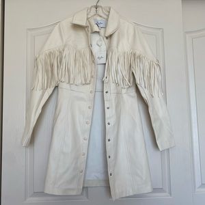 NWT HEY YOU Faux Leather Western Fringe Dress